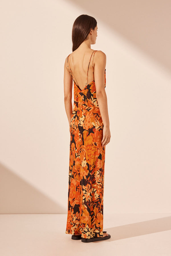 SANTOS SILK CROSS STRAP MAXI DRESS_B
