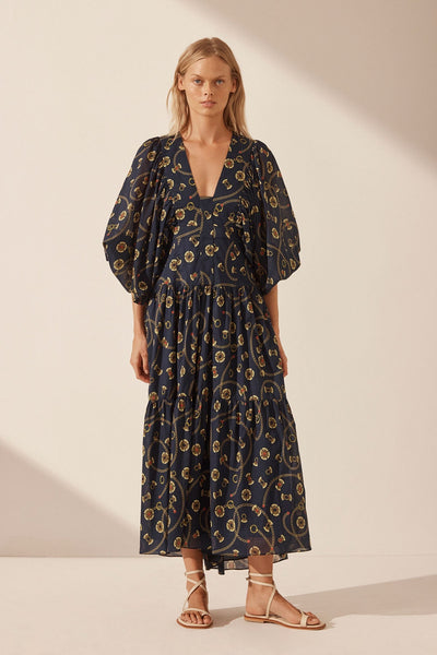 Coast avienna top print tiered dress