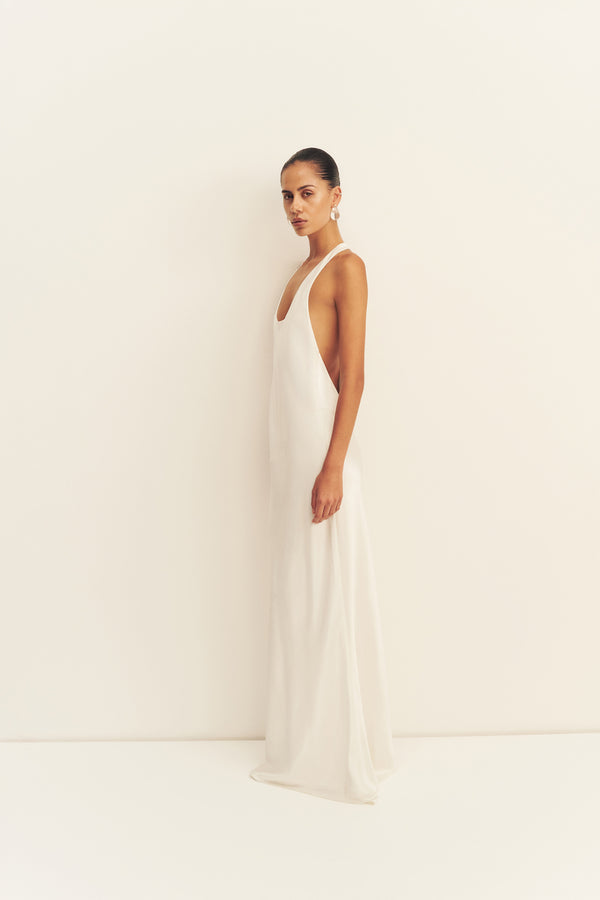 SAVANNA RACER BACK GOWN - IVORY