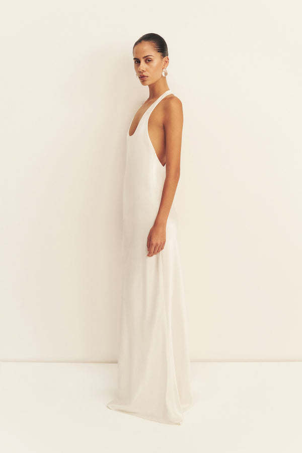 SAVANNA RACER BACK GOWN - IVORY