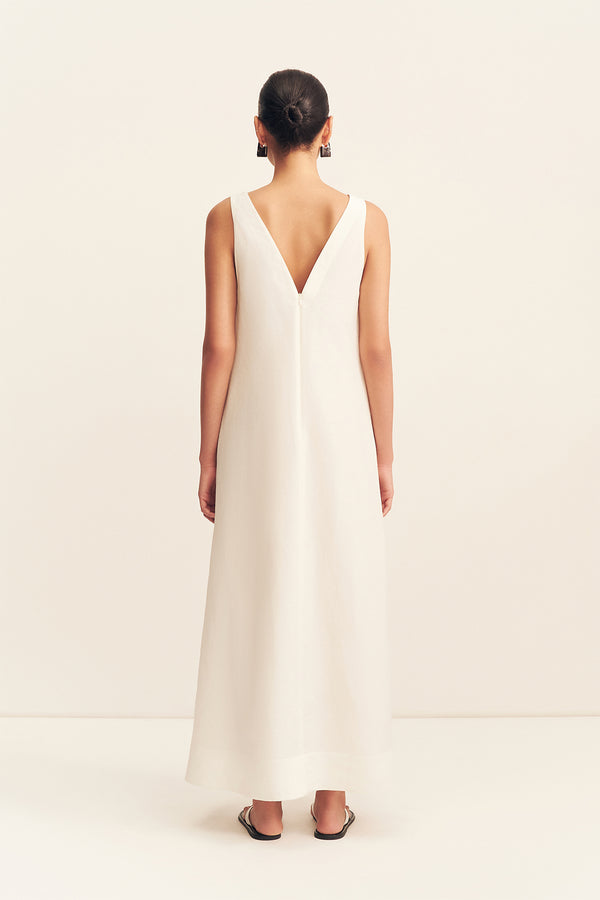 PALOMA PLUNGED MAXI DRESS - IVORY