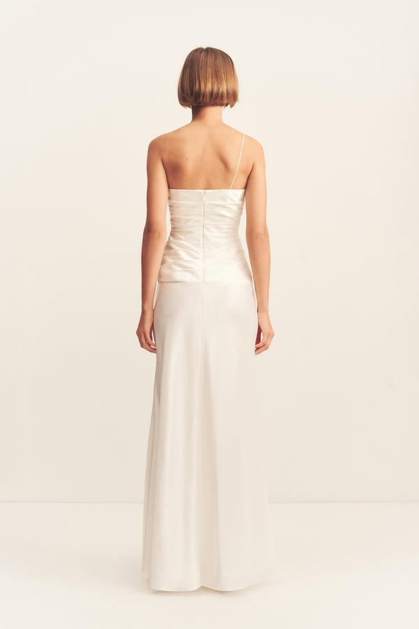 Lucero Silk Contrast Twist Knot Maxi Dress | White/Ivory | Dresses | Shona Joy Lucero Silk Contrast Twist Knot Maxi Dress | White/Ivory | Dresses | Shona Joy