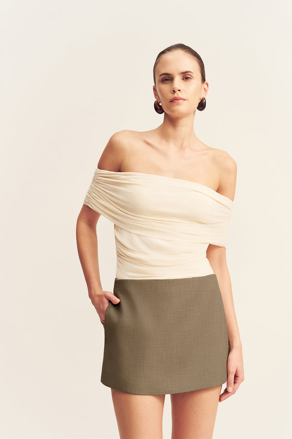 MIRA OFF SHOULDER TOP - IVORY