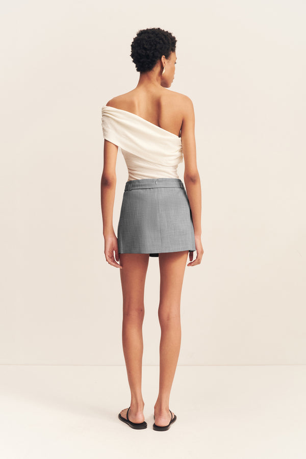 ASHER MINI SKIRT - SMOKE GREY_B