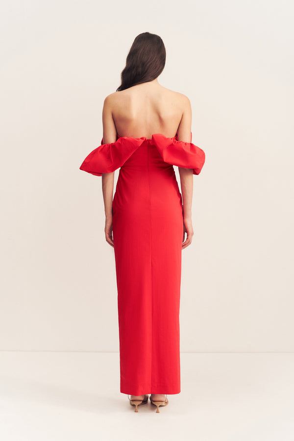 CAMPBELL OFF SHOULDER BUBBLE MAXI DRESS - GOJI_B