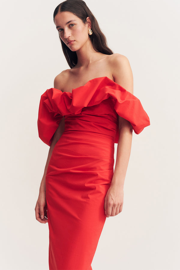 CAMPBELL OFF SHOULDER BUBBLE MAXI DRESS - GOJI_D