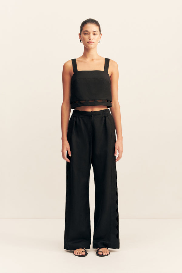 BIRDIE SCALLOP CAMI - BLACK_F