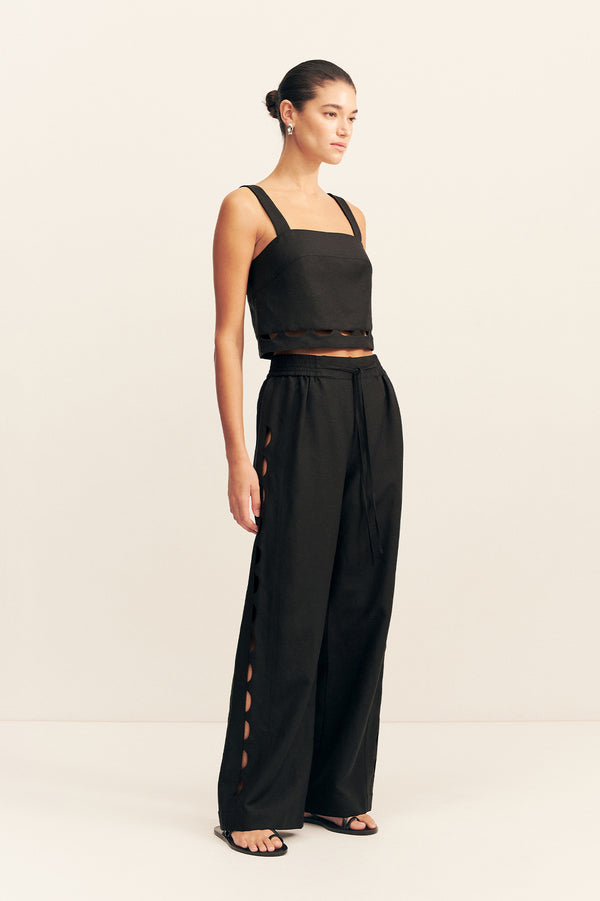 BIRDIE SCALLOP PANT - BLACK_A
