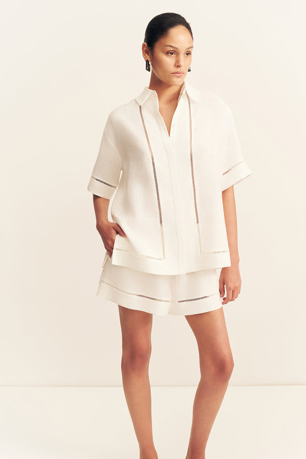 TOMMY LINEN SHIRT - IVORY