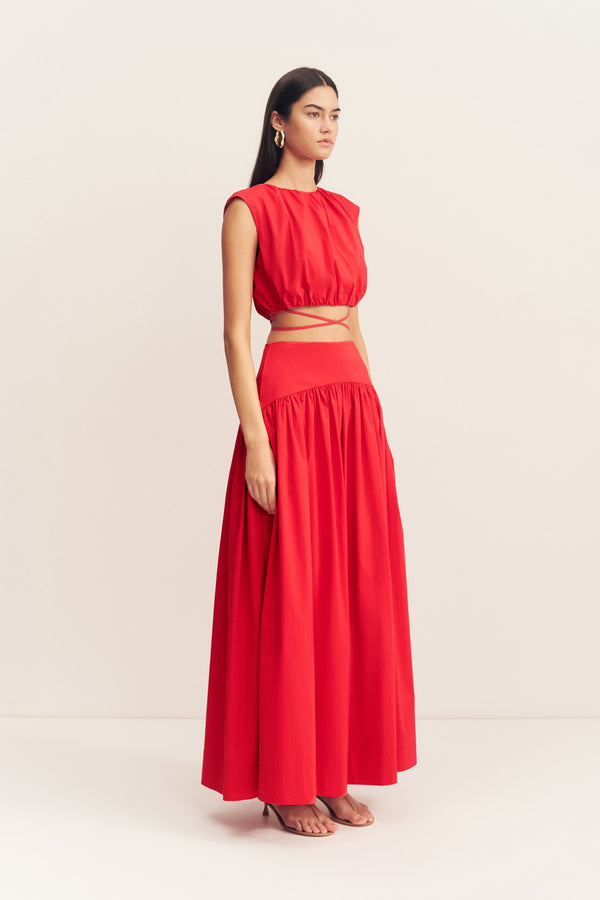 CAMPBELL GATHERED MAXI SKIRT - GOJI_A