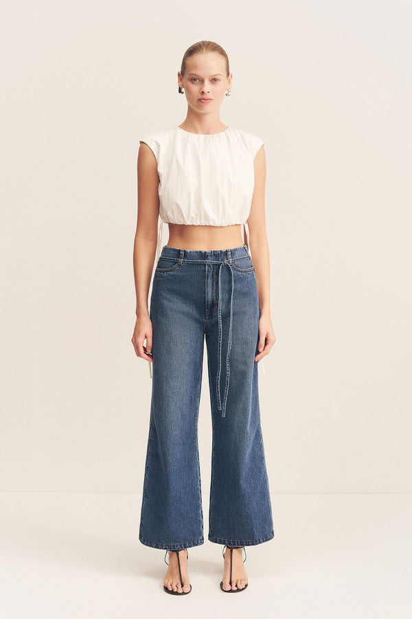 BOYD CROPPED FLARED JEAN - VINTAGE BLUE_F