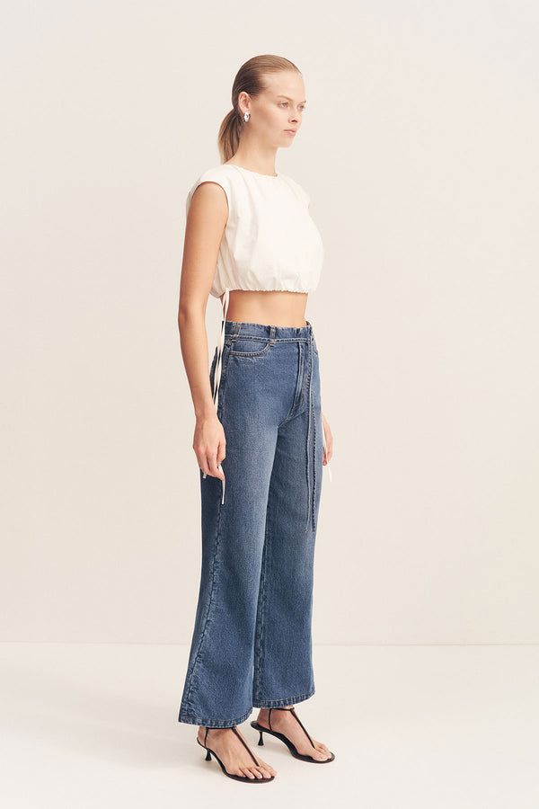 BOYD CROPPED FLARED JEAN - VINTAGE BLUE_A