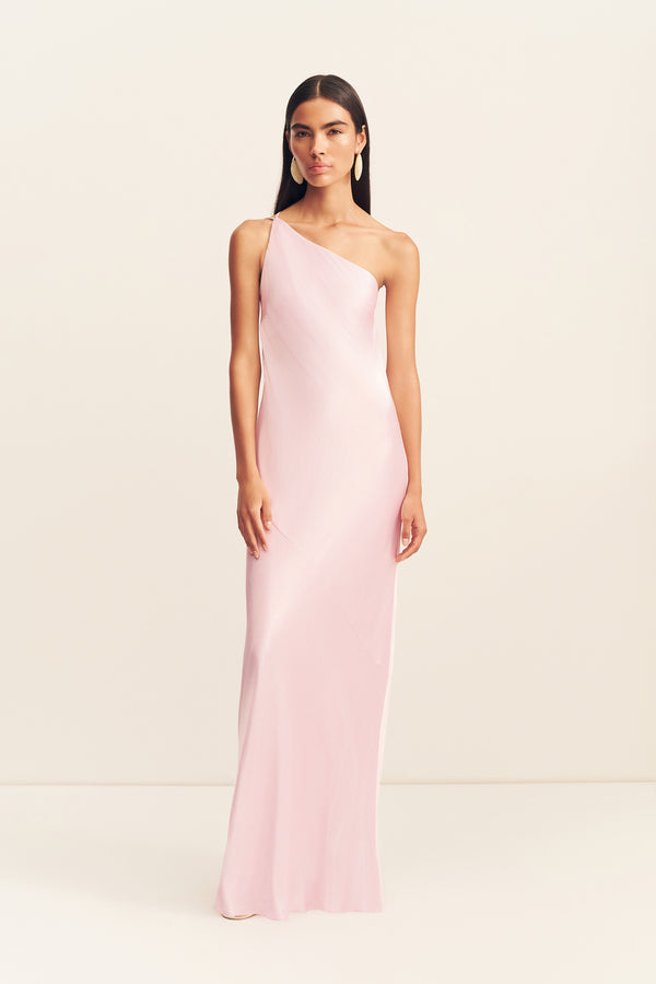 LA LUNE ONE SHOULDER COWL BACK MAXI DRESS - BLOSSOM_F