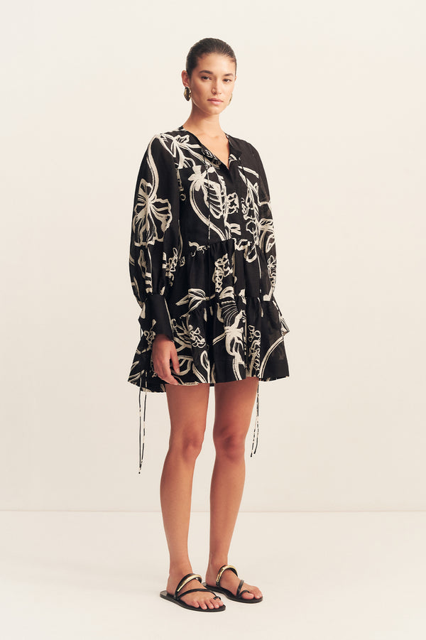 LILA TIERED MINI DRESS