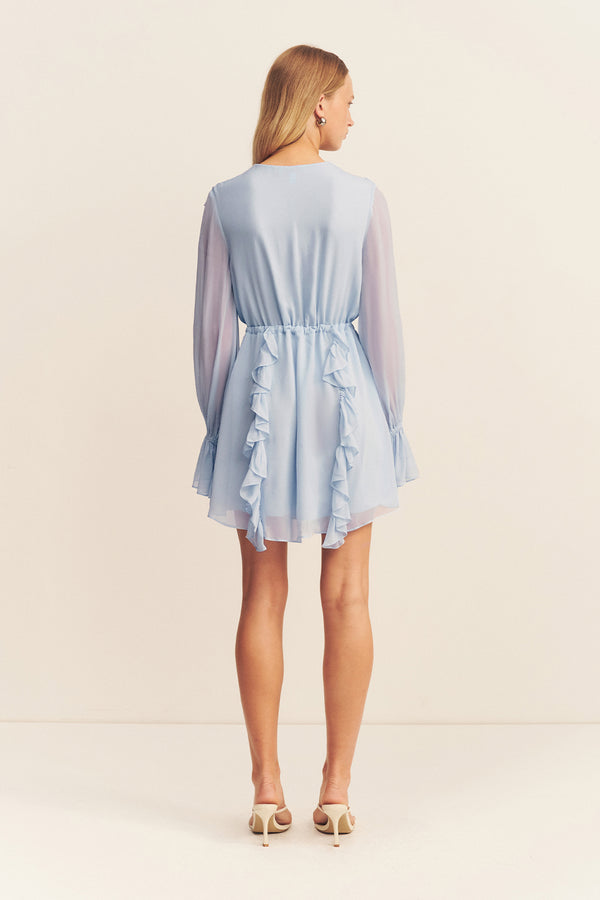 EMORY RUFFLE MINI DRESS - ARCADIAN BLUE_B