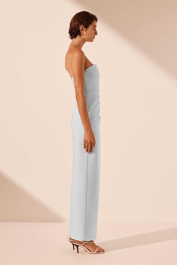 LANI STRAPLESS DRAPED MAXI DRESS - SKY_S