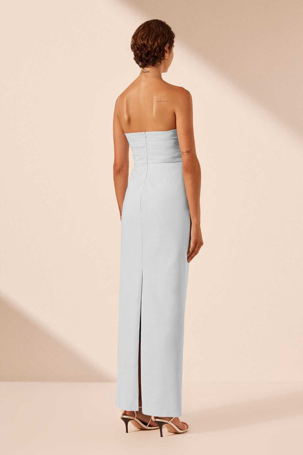 LANI STRAPLESS DRAPED MAXI DRESS - SKY_B