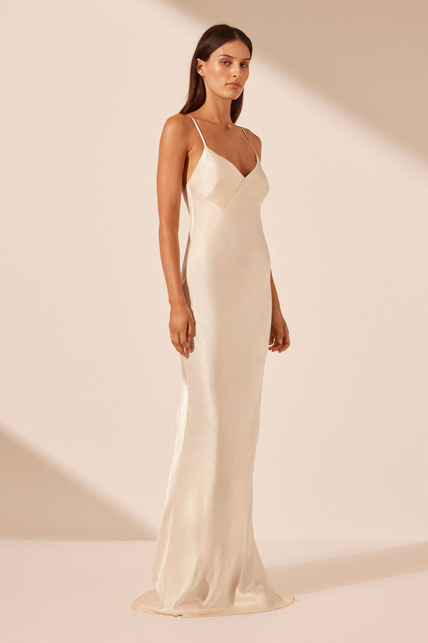 LA LUNE LOW BACK MAXI DRESS - CREAM_A