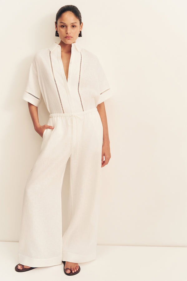 TOMMY LINEN PANT - IVORY