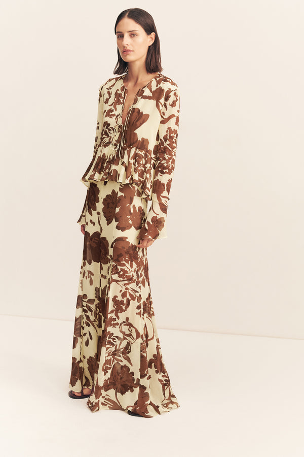 NOA LONG SLEEVE RUFFLE TOP