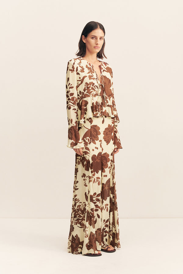 NOA LONG SLEEVE RUFFLE TOP