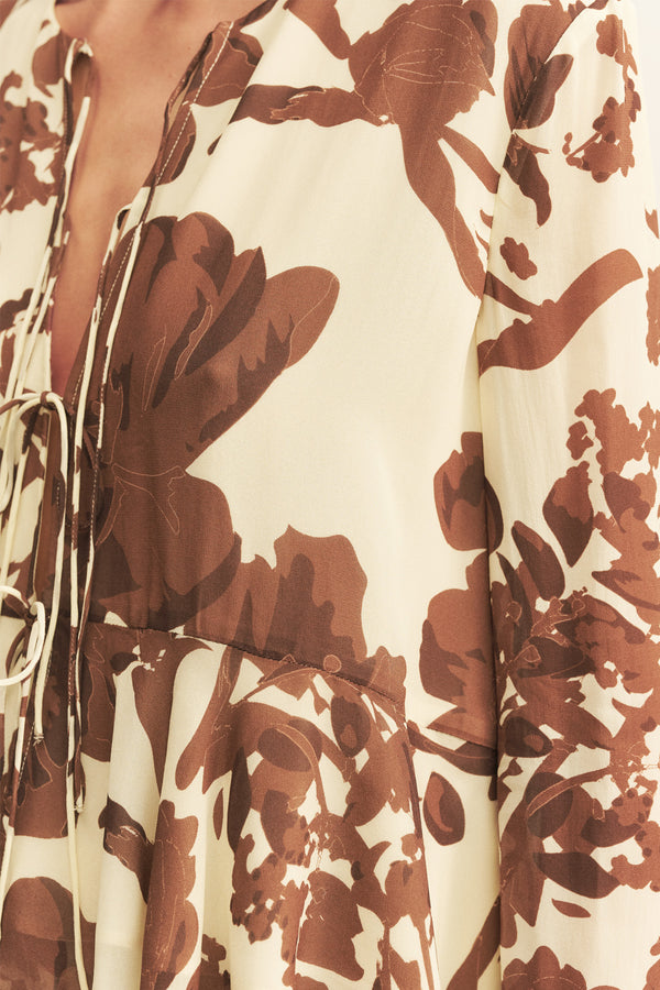 NOA LONG SLEEVE RUFFLE TOP