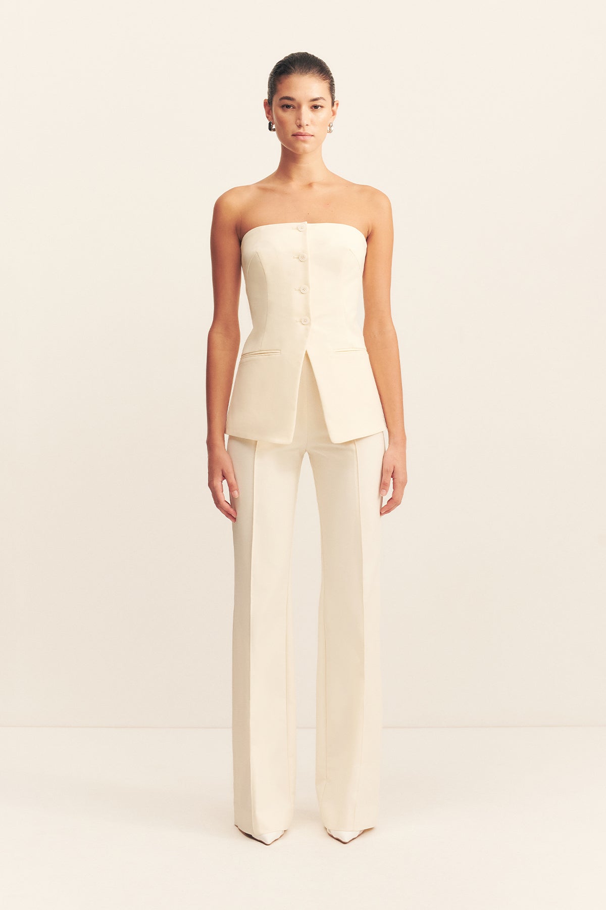 Structured Strapless Tailored Top