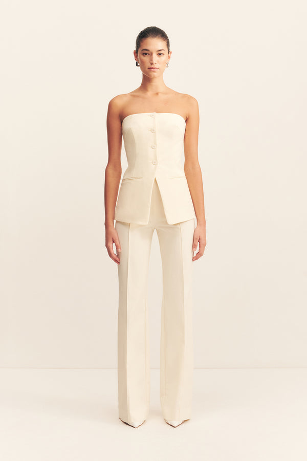 LANI STRAPLESS TAILORED TOP - RICE_F