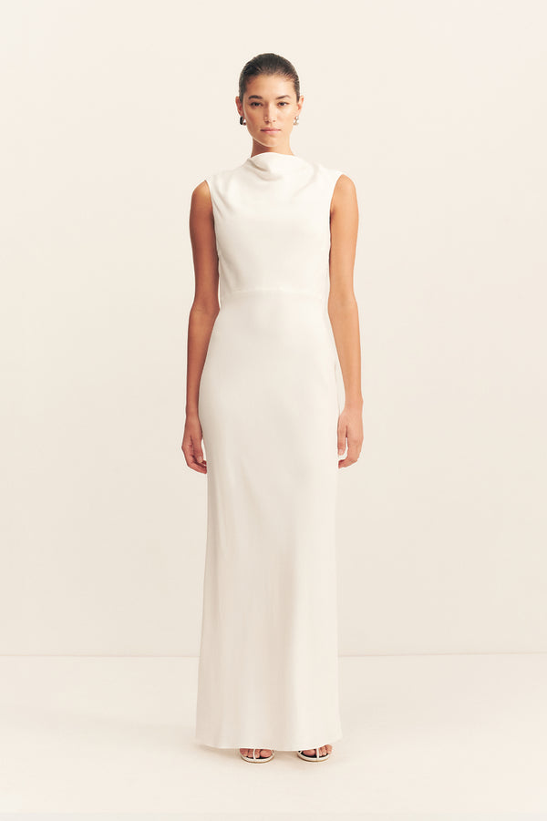 RIO COWL OPEN BACK MAXI DRESS - IVORY