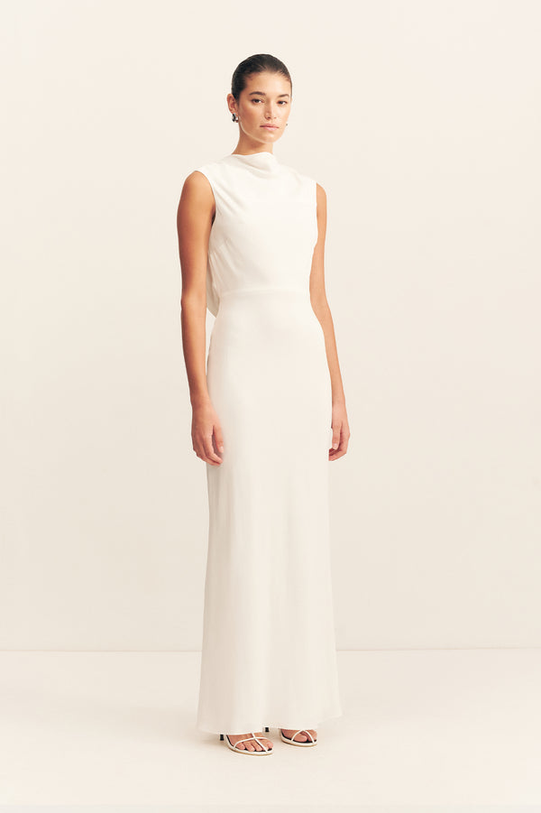 RIO COWL OPEN BACK MAXI DRESS - IVORY