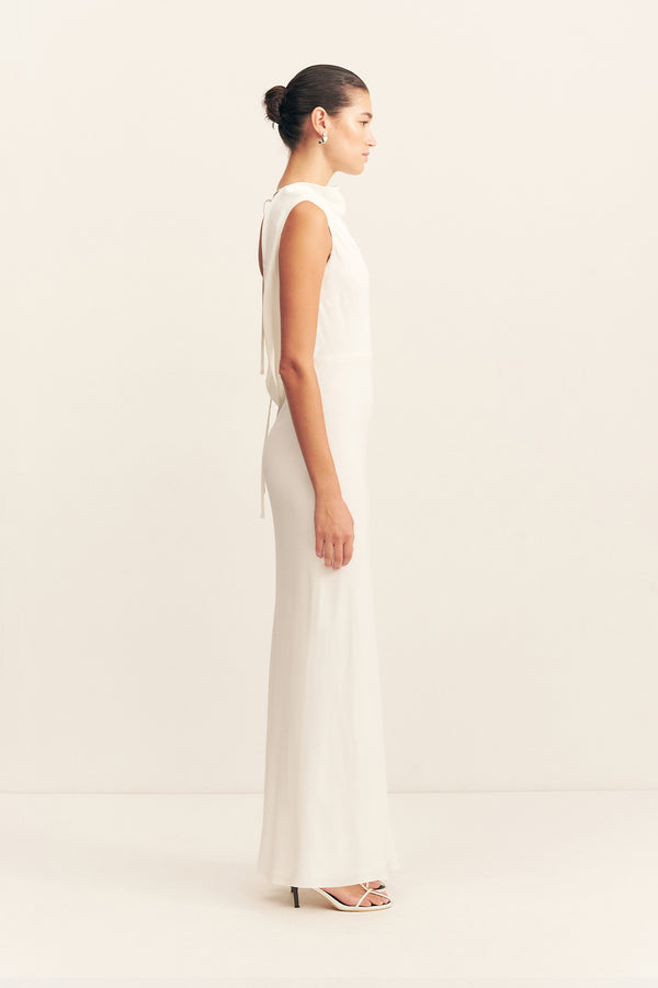 RIO COWL OPEN BACK MAXI DRESS - IVORY