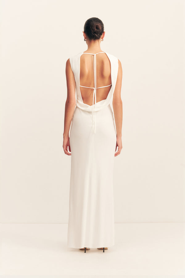 RIO COWL OPEN BACK MAXI DRESS - IVORY_F