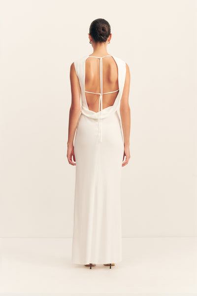 Rio Cowl Open Back Maxi Dress | Ivory | Dresses | Shona Joy