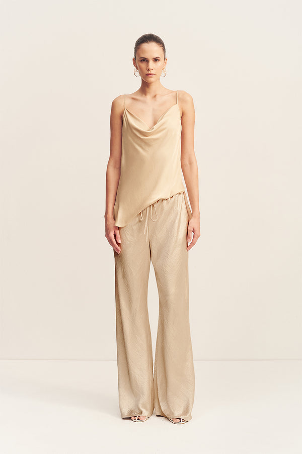 AGNES COWL NECK TUNIC WITH BELT - OAT