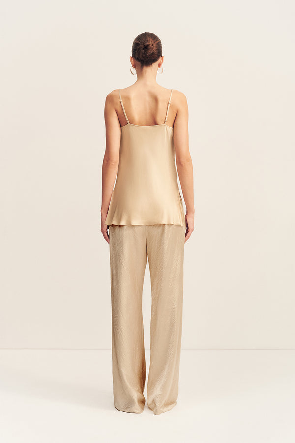 ANDIE CRUSHED DRAWSTRING PANT - CHAMPAGNE