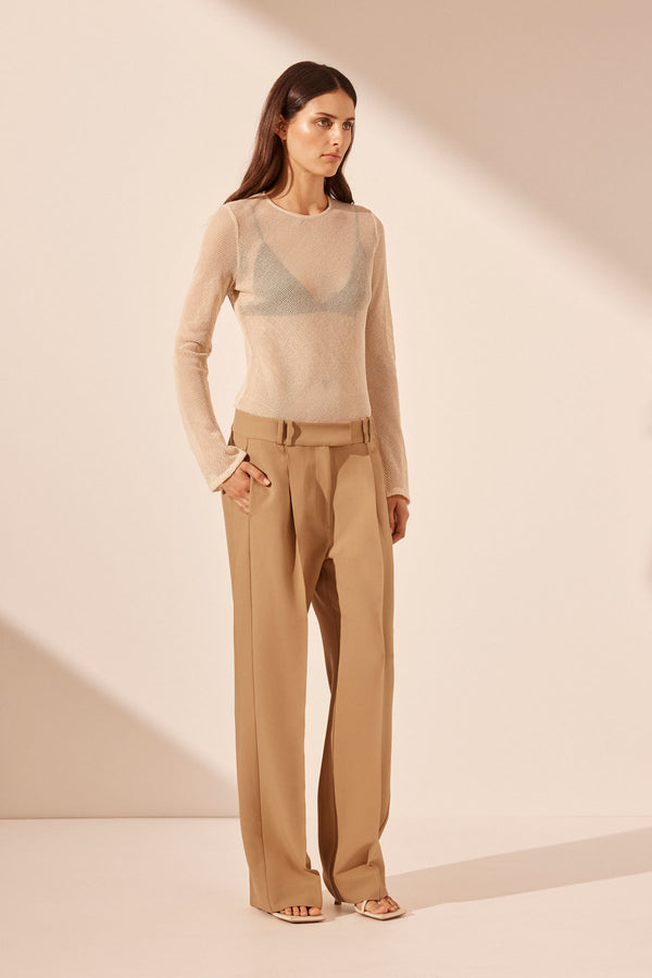 IRENA LOW RISE SLOUCH PANT - WHEAT_P