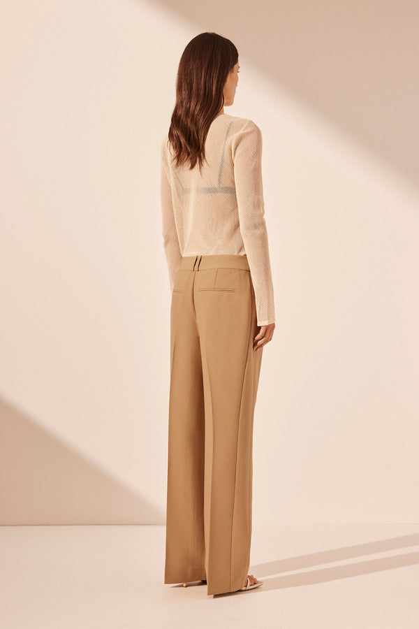 IRENA LOW RISE SLOUCH PANT - WHEAT_B