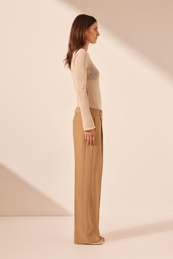 IRENA LOW RISE SLOUCH PANT - WHEAT_S