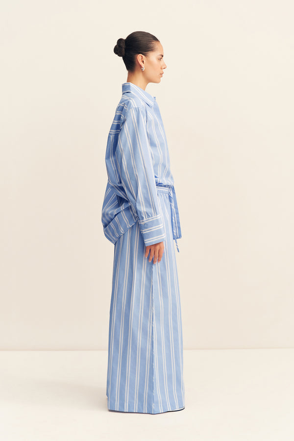 OMRI WIDE LEG PANT - BLUE STRIPE