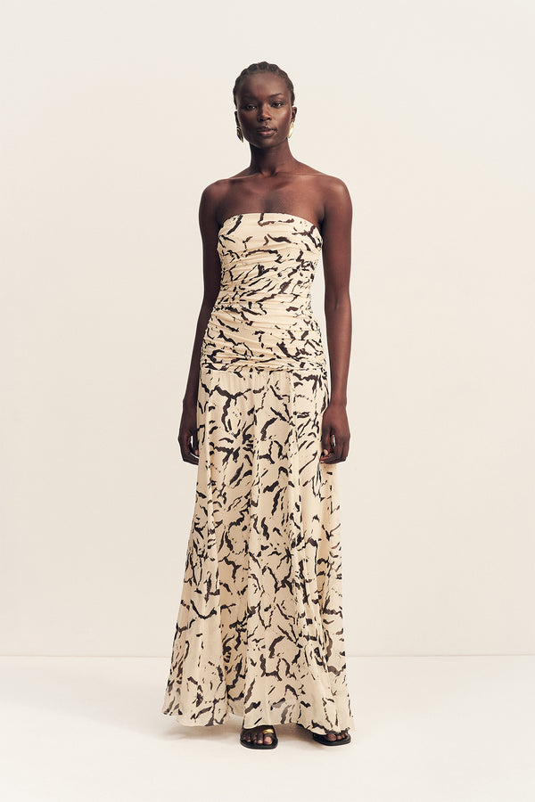 REA STRAPLESS PANELLED MAXI DRESS_F