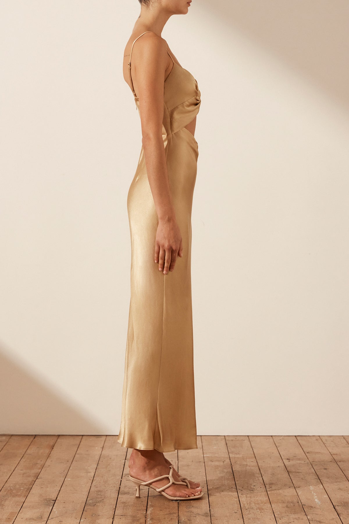 OLIVIERA TWIST FRONT MIDI DRESS - TAFFY_S
