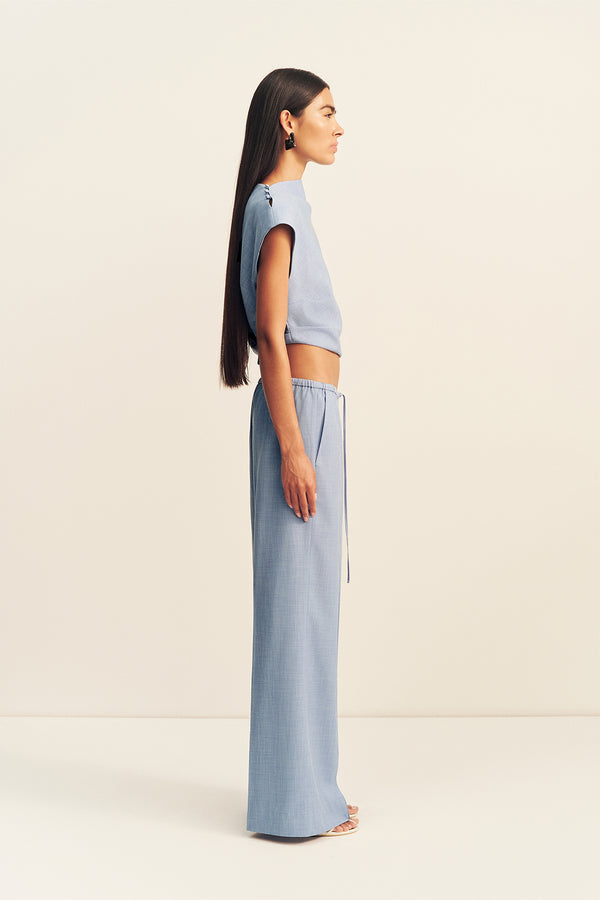 ASHER DRAWSTRING PANT - CHAMBRAY BLUE