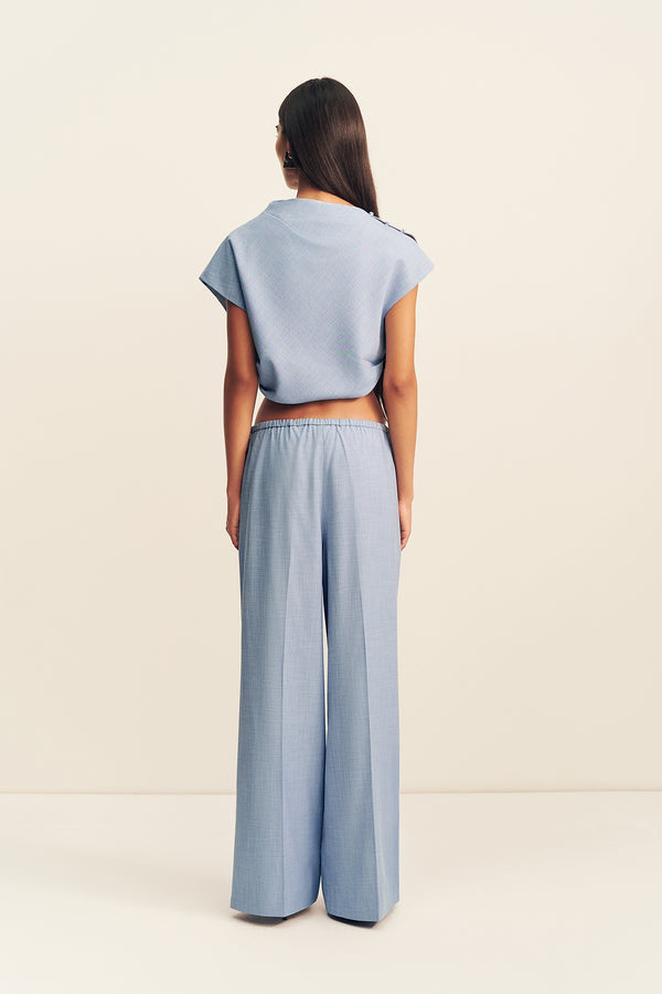 ASHER CAP SLEEVE TOP - CHAMBRAY BLUE