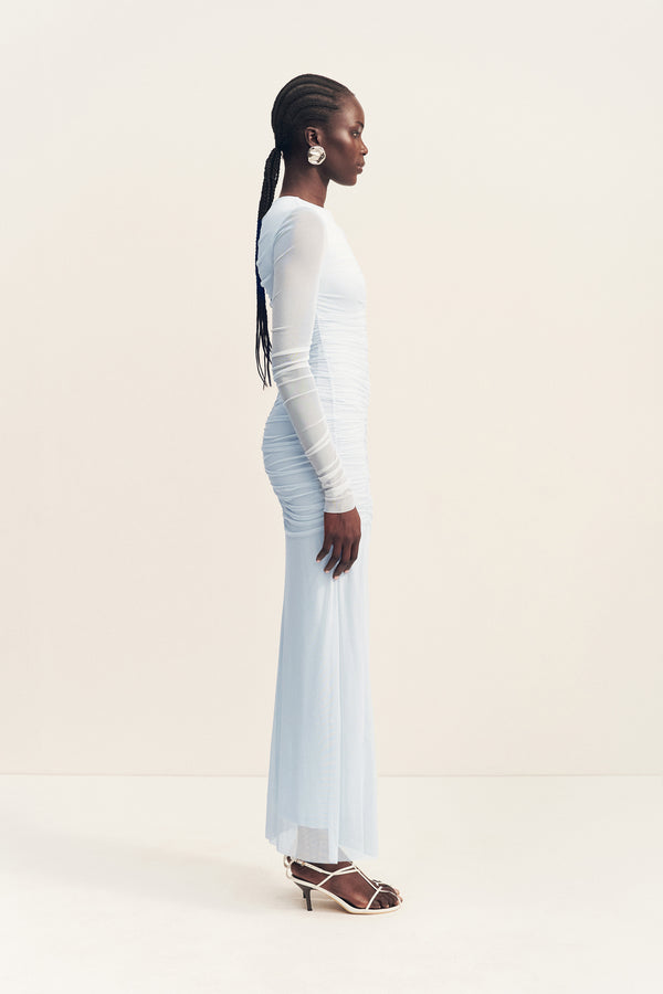 shona joy mira off shoulder maxi dress Shona Joy Mira Off Shoulder Maxi Dress - Sky