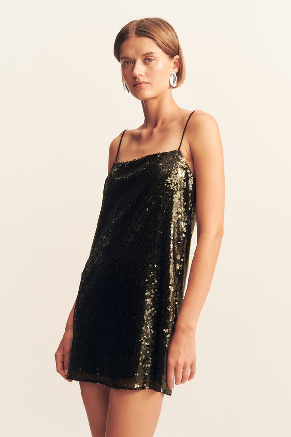 OLYMPIA SQUARE NECK MINI DRESS