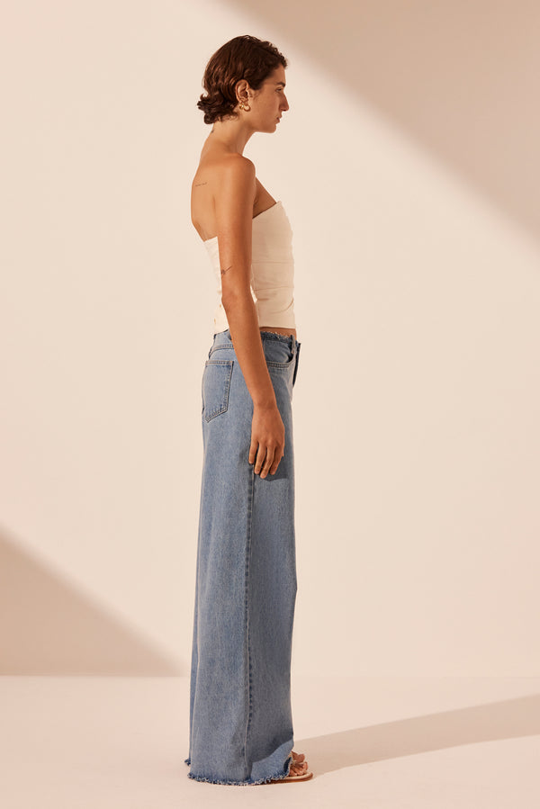 STELLA WIDE LEG JEAN - MID BLUE_S