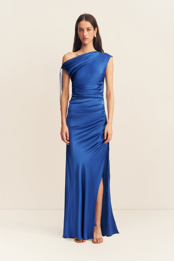 TATUM GATHERED MAXI DRESS - ULTRAMARINE_F