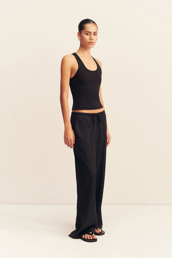 CASTRO SUITING DRAWSTRING PANT - BLACK