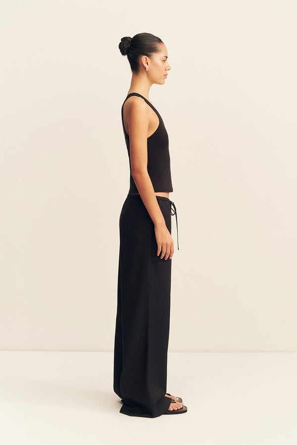 CASTRO SUITING DRAWSTRING PANT - BLACK