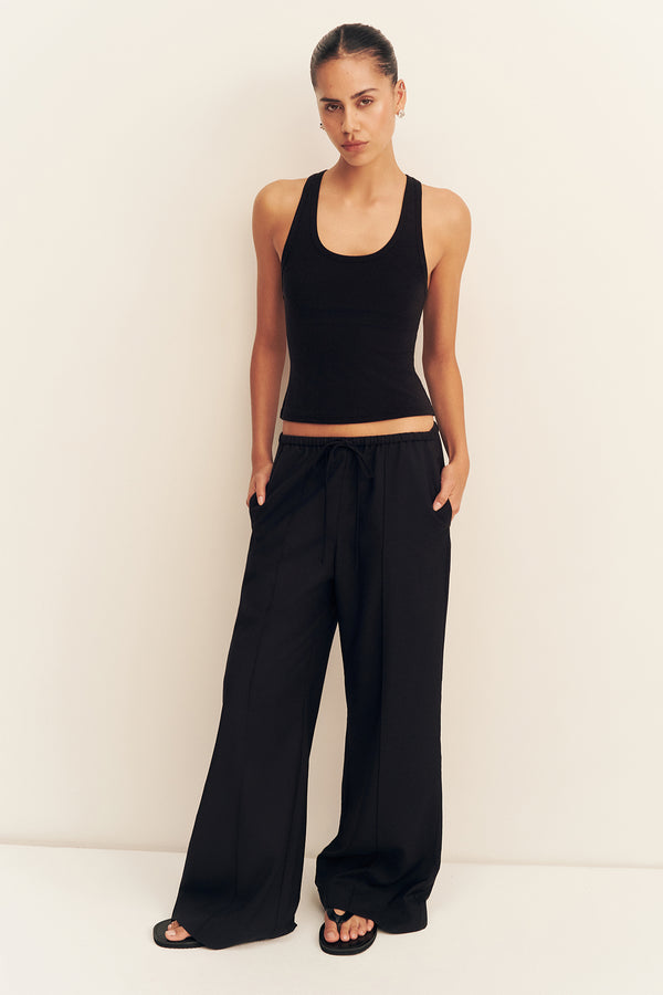 CASTRO SUITING DRAWSTRING PANT - BLACK